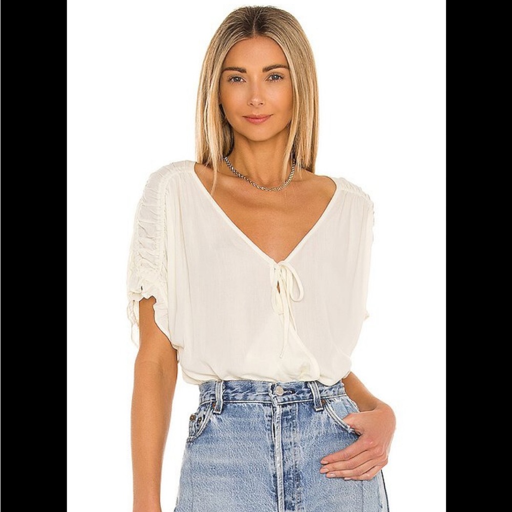 NWT Free People Cleo Bodysuit in Ivory-S